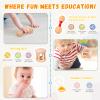 Adena Montessori Play Kit for 3-4 Months Baby,8 in 1 Wooden Learning Educational Toys for Toddler,Include Framed Mirror Book,High-Contrast Cards and More,Christmas Birthday Gift for Boys Girls view 4