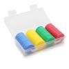 HAKITAROOM Set of 100 Opaque Plastic Learning Counters Mini Poker Chips Game Tokens with Storage Box (Red+Yellow+RoyalBlue+Green, 1 Inch) view 2