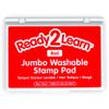 READY 2 LEARN Jumbo Washable Stamp Pad - Red - 6.2"L x 4.1"W - Non-Toxic - Fade Resistant - Ideal Size for Baby Handprints and Footprints view 1