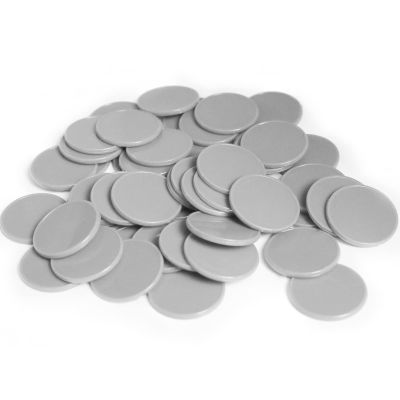 HAKITAROOM Set of 100 Opaque Plastic Learning Counters Mini Poker Chips Game Tokens with Storage Box (LightGray, 1 Inch)
