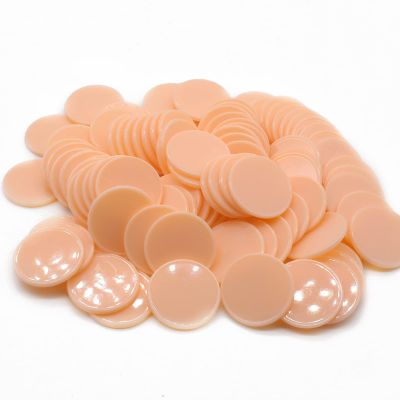 HAKITAROOM Set of 100 Opaque Plastic Learning Counters Mini Poker Chips Game Tokens with Storage Box (Peachpuff, 1 Inch)