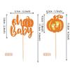 24 PCS Pumpkin Oh Baby Cupcake Toppers Glitter Baby Feet Fall Theme Cupcake Picks Cake Decorations for Pumpkin Theme Kids Birthday Party Supplies Orange view 2