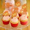 24 PCS Pumpkin Oh Baby Cupcake Toppers Glitter Baby Feet Fall Theme Cupcake Picks Cake Decorations for Pumpkin Theme Kids Birthday Party Supplies Orange view 3