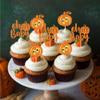 24 PCS Pumpkin Oh Baby Cupcake Toppers Glitter Baby Feet Fall Theme Cupcake Picks Cake Decorations for Pumpkin Theme Kids Birthday Party Supplies Orange view 4