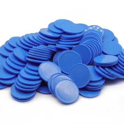 HAKITAROOM Set of 100 Opaque Plastic Learning Counters Mini Poker Chips Game Tokens with Storage Box (RoyalBlue, 1 Inch)