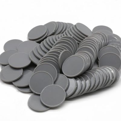HAKITAROOM Set of 100 Opaque Plastic Learning Counters Mini Poker Chips Game Tokens with Storage Box (Gray, 1 Inch)