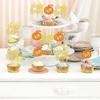 24 PCS Pumpkin Oh Baby Cupcake Toppers Glitter Feet Picks for Fall Theme Baby Shower Kids Birthday Party Cake Decorations Supplies Gold and Orange view 4