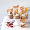 24 PCS Little Pumpkin Cupcake Toppers Glitter Baby Feet Pumpkin Cupcake Picks for Fall Theme Baby Shower Kids Birthday Party Cake Decorations Supplies Orange view 4