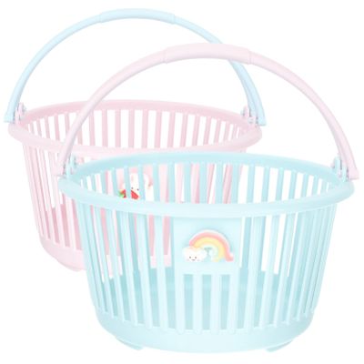 Zerodeko 2pcs Portable Storage Basket Sundries Organizer for Stationery Toys Cosmetics and Clothes for Home and Office Use
