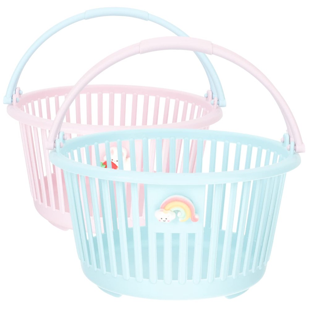 Zerodeko 2pcs Portable Storage Basket Sundries Organizer for Stationery Toys Cosmetics and Clothes for Home and Office Use