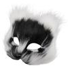 Amosfun Fox Face Half Mask with Realistic Fur 7.48X7.48X3.54 Inches for Halloween Masquerade Cosplay Party Accessory Animal Therian Mask view 1