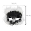 Amosfun Fox Face Half Mask with Realistic Fur 7.48X7.48X3.54 Inches for Halloween Masquerade Cosplay Party Accessory Animal Therian Mask view 4