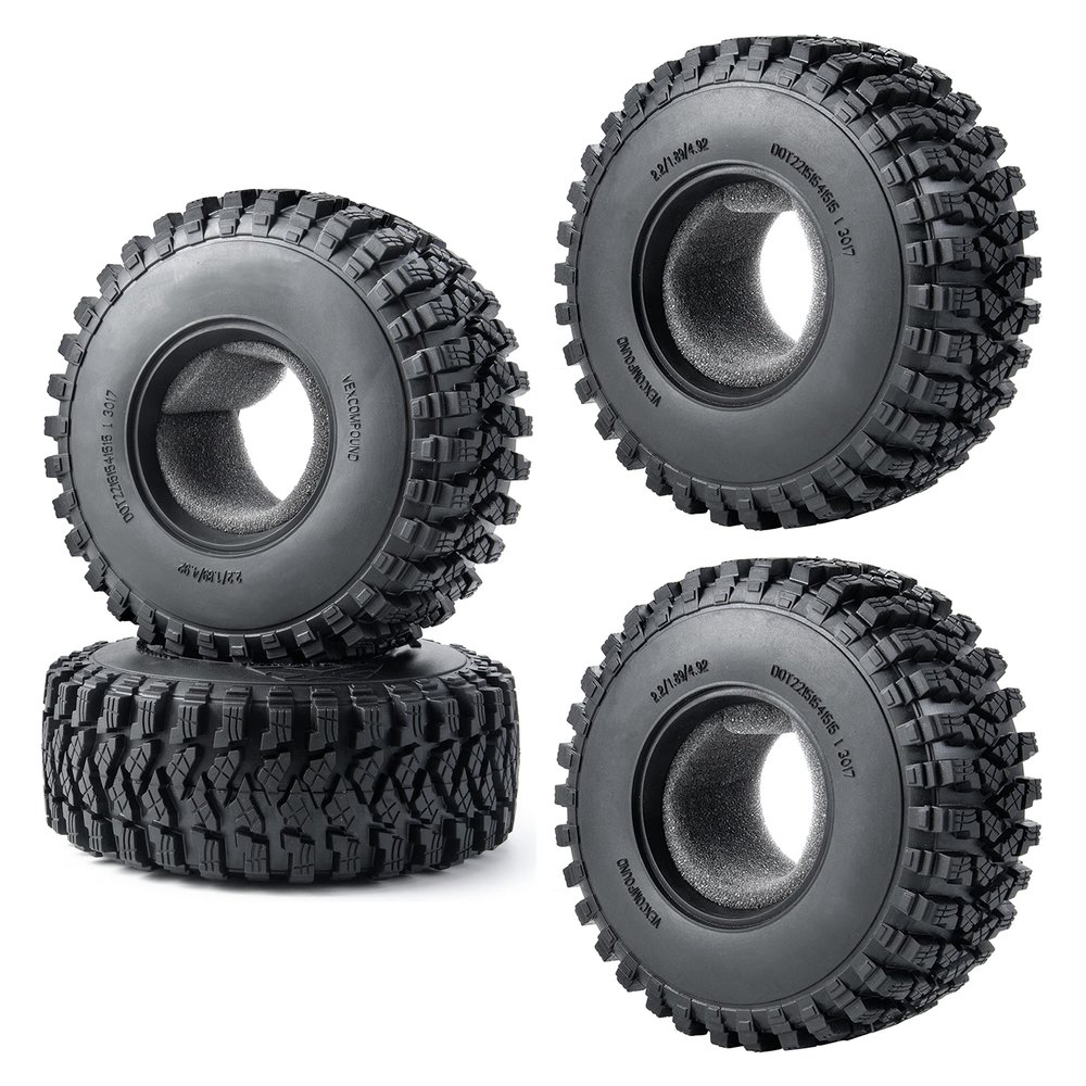 Zolikar RC Rubber 2.2 Crawler Tires 125MM 4PCS for 1/10 Scale SCX10 D90 Wraith 90048 90018 RR10 RC Crawler Car Accessorie