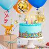 Cake Topper Decoration Set Acrylic Glitter Happy Birthday Cake Topper with Confetti Balloon Paper Fans Stars Firework Cupcake Toppers for Gold Theme Decor Girl Women Birthday Party Supplies (Gold) view 3