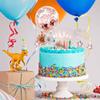 Cake Topper Decoration Set Acrylic Glitter Happy Birthday Cake Topper with Confetti Balloon Paper Fans Firework Cupcake Toppers for Rose Golden Theme Decor Women Birthday Party Supplies (Rose Gold) view 3