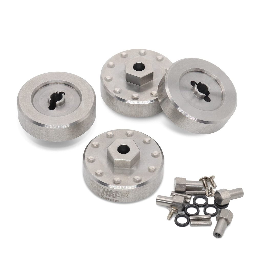GTHELE Stainless Steel Wheel Weights Hex Extended Adapter 5mm for AXIAL SCX24 Deadbolt C10 Jeep JLU Gladiator Bronco Upgrades 1/24 RC Crawler Car