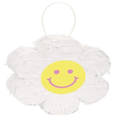 Unique 25596 Mini Daisy Pinata Favour Decoration-Groovy Birthday Party-1 Count (Pack of 1), Multicolour