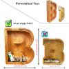 Personalized Large Wooden Letter Piggy Bank, Coin Bank, Custom Piggy Bank with Custom Name, Can be Used as Christmas, Birthday Gifts view 4
