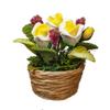 Dollhouse Roses House Plant in Rope Basket Miniature Home Garden Accessory view 1