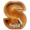 Personalized Large Wooden Letter Piggy Bank, Coin Bank, Custom Piggy Bank with Custom Name, Can be Used as Christmas, Birthday Gifts view 1