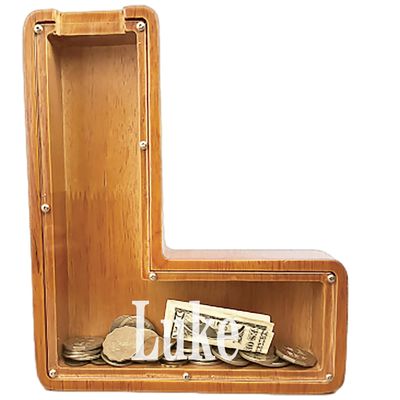 Personalized Large Wooden Letter Piggy Bank, Coin Bank, Custom Piggy Bank with Custom Name, Can be Used as Christmas, Birthday Gifts
