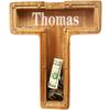 Personalized Large Wooden Letter Piggy Bank, Coin Bank, Custom Piggy Bank with Custom Name, Can be Used as Christmas, Birthday Gifts view 1