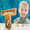 Personalized Large Wooden Letter Piggy Bank, Coin Bank, Custom Piggy Bank with Custom Name, Can be Used as Christmas, Birthday Gifts view 3