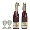 Melody Jane Dollhouse 2 Champagne Bottles with Glasses Miniature Bar Pub Accessory 1:12 view 1