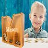 Personalized Large Wooden Letter Piggy Bank, Coin Bank, Custom Piggy Bank with Custom Name, Can be Used as Christmas, Birthday Gifts view 3