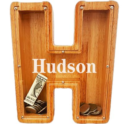 Personalized Large Wooden Letter Piggy Bank, Coin Bank, Custom Piggy Bank with Custom Name, Can be Used as Christmas, Birthday Gifts