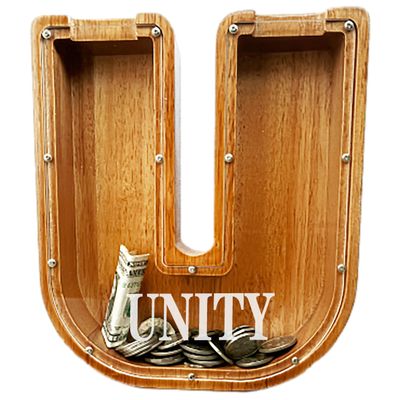 Personalized Large Wooden Letter Piggy Bank, Coin Bank, Custom Piggy Bank with Custom Name, Can be Used as Christmas, Birthday Gifts