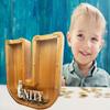 Personalized Large Wooden Letter Piggy Bank, Coin Bank, Custom Piggy Bank with Custom Name, Can be Used as Christmas, Birthday Gifts view 3