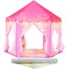 Senodeer Princess Tent with Rainbow Rug, Little Star Lights for Girls, Pink Play Tent for Kids, Girls Toys Set for Indoor Princess Games Decor, Princess Castle Playhouse view 1