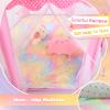 Senodeer Princess Tent with Rainbow Rug, Little Star Lights for Girls, Pink Play Tent for Kids, Girls Toys Set for Indoor Princess Games Decor, Princess Castle Playhouse view 3