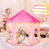 Senodeer Princess Tent with Rainbow Rug, Little Star Lights for Girls, Pink Play Tent for Kids, Girls Toys Set for Indoor Princess Games Decor, Princess Castle Playhouse view 4