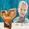 Personalized Large Wooden Letter Piggy Bank, Coin Bank, Custom Piggy Bank with Custom Name, Can be Used as Christmas, Birthday Gifts view 3