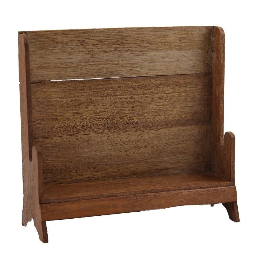 Dolls House Early American Rustic High Back Settle Bench Seat Pioneer Furniture