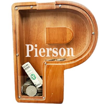 Personalized Large Wooden Letter Piggy Bank, Coin Bank, Custom Piggy Bank with Custom Name, Can be Used as Christmas, Birthday Gifts