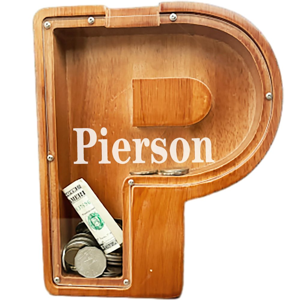 Personalized Large Wooden Letter Piggy Bank, Coin Bank, Custom Piggy Bank with Custom Name, Can be Used as Christmas, Birthday Gifts