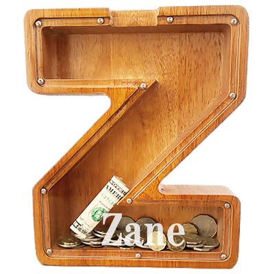 Personalized Large Wooden Letter Piggy Bank, Coin Bank, Custom Piggy Bank with Custom Name, Can be Used as Christmas, Birthday Gifts
