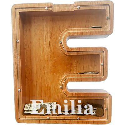 Personalized Large Wooden Letter Piggy Bank, Coin Bank, Custom Piggy Bank with Custom Name, Can be Used as Christmas, Birthday Gifts