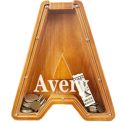 Personalized Large Wooden Letter Piggy Bank, Coin Bank, Custom Piggy Bank with Custom Name, Can be Used as Christmas, Birthday Gifts