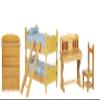 Melody Jane Dolls Houses Dollhouse Oak Bedroom Furniture Set with Bunk Bed & Desk Miniature 1:12 Scale view 1