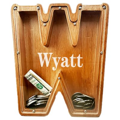 Personalised Large Wooden Letter Piggy Bank,Letter Piggy Bank for KidsCustom Piggy Bank with Custom Name, can be Used as Christmas, Birthday Gift