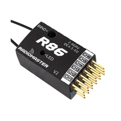 RADIOMASTER R86 V2 6CH PWM Receiver - D8/D16/SFHSS - 1