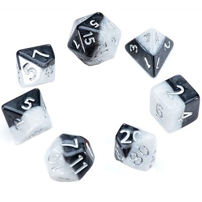 Gate Keeper Games & Dice Gate Keeper Games Mighty Tiny Dice: Yin & Yang - 7 Piece Dice Set, Roleplaying Dice Set, 12mm