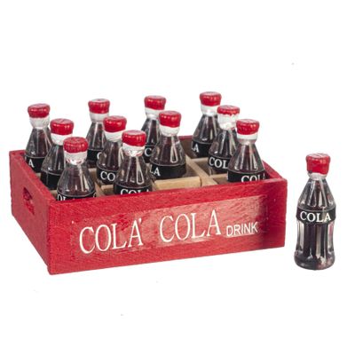 Melody Jane Dollhouse Cola Bottles in Red Tray Crate Miniature Shop Store Accessory 1:12