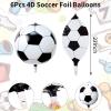 22 Inch 4D Soccer Foil Balloons, 6Pcs Soccer Party Decorations Football Shape Mylar Foil Balloons Sport Decor for Boys Kids Soccer Ball Fans Theme Birthday Party Decorations Supplies view 2
