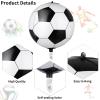 22 Inch 4D Soccer Foil Balloons, 6Pcs Soccer Party Decorations Football Shape Mylar Foil Balloons Sport Decor for Boys Kids Soccer Ball Fans Theme Birthday Party Decorations Supplies view 3