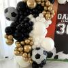22 Inch 4D Soccer Foil Balloons, 6Pcs Soccer Party Decorations Football Shape Mylar Foil Balloons Sport Decor for Boys Kids Soccer Ball Fans Theme Birthday Party Decorations Supplies view 4
